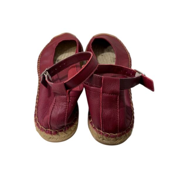 Free People Mason Ballet Espadrille Flat Women’s 9/39 Red Leather Strap NEW - Picture 5 of 7